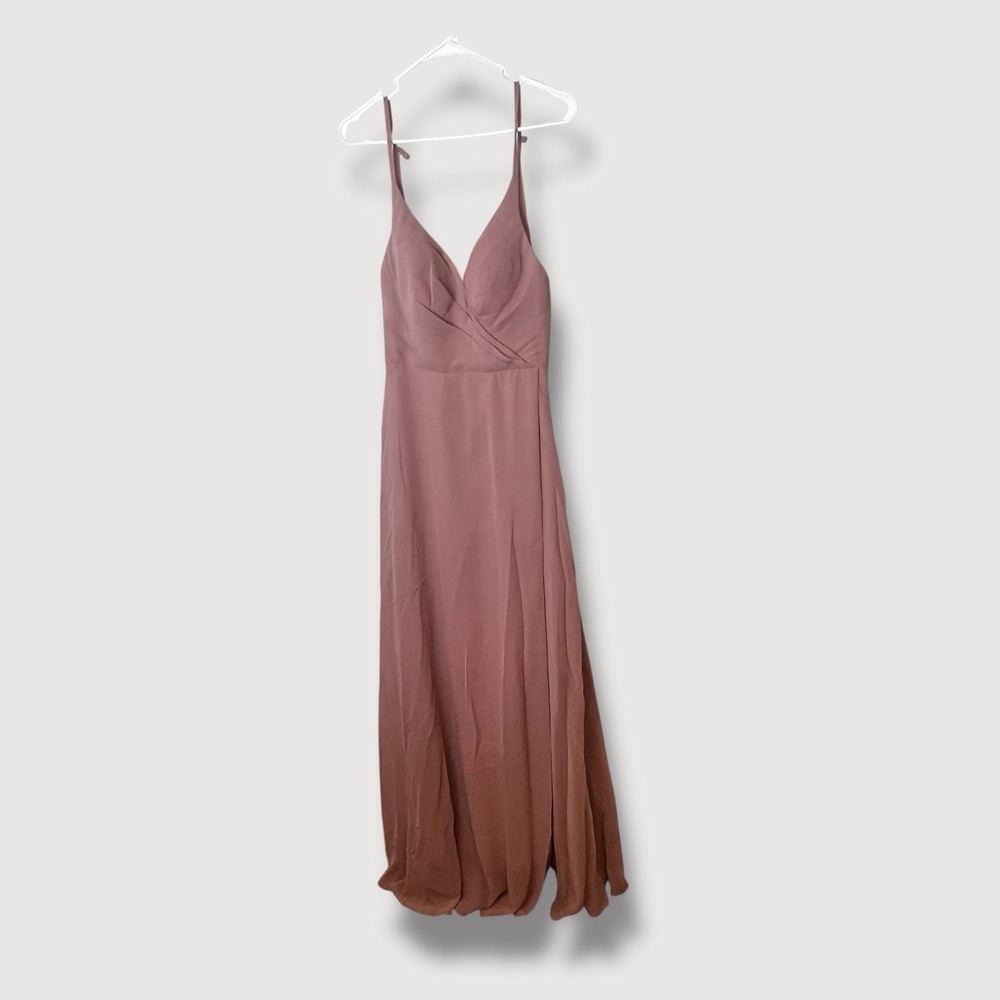 Azazie Davis Dusty Rose Pink Bridesmaid Prom Gown Dress Size A2 New
